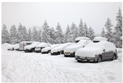 Car covered in snow
